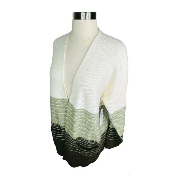 Pink Clover Color Block Striped Oversized Cardigan - Size Large - Picture 2 of 4